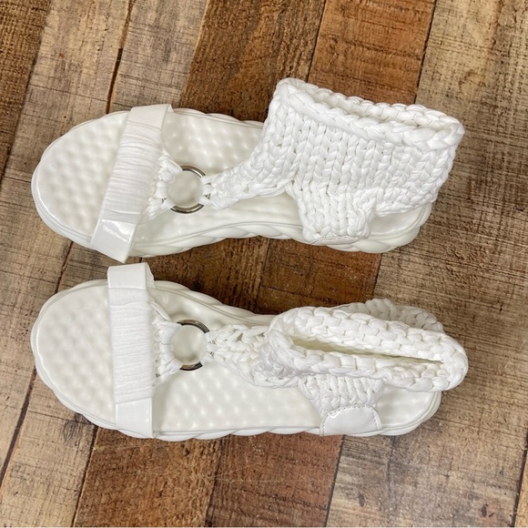 Women's 9.5 Woven Crochet Ankle Boho Island Platform Sandal Vacation Summer - Picture 4 of 10